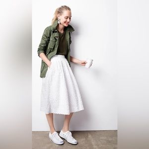 J.Crew White Swiss Dot Skirt